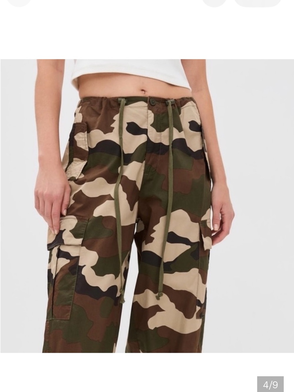 Good American Camouflage Cargo Pants - Green Brown Tan